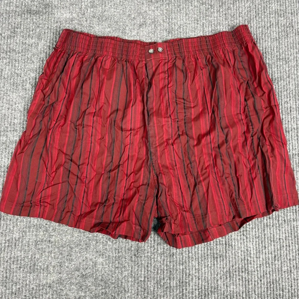 Merona Luxe Mens 2-Pack Fine Cotton Boxers Burgundy Plaid Striped XL Gift Box